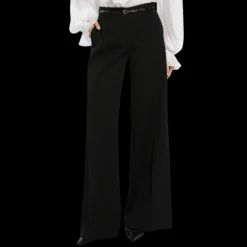 Pantalon évasé DOLCE & GABBANA Black Sicily gabardine laine vierge noir