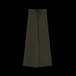 Pantalon YVES SALOMON ample maille laine kaki taille élastique lien