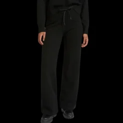 Pantalon YVES SALOMON ample maille laine noir taille élastique lien