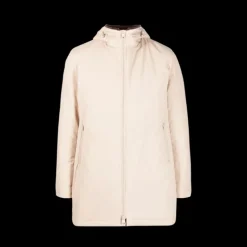 Parka HERNO Keystone nylon beige capuche fourrure marron