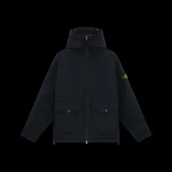 Parka longue à capuche STONE ISLAND David tissu déperlant bleu marine