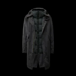 Parka longue CP COMPANY Explorateur Micro Kei nylon bleu marine