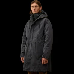 Parka longue CP COMPANY Explorateur Micro Kei nylon bleu marine