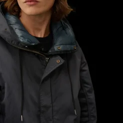 Parka longue CP COMPANY Explorateur Micro Kei nylon bleu marine