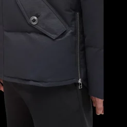 Parka MOOSE KNUCKLES 3Q Nylon bleu marine capuche fourrure noire