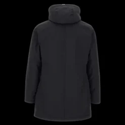 Parka polyester HERNO noir doublée fourrure