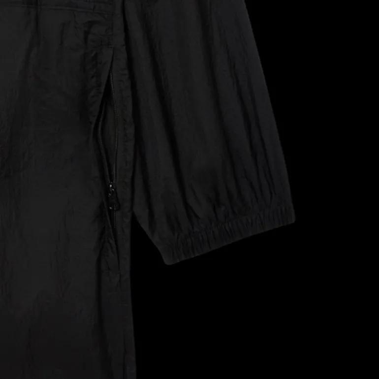 Parka veste longue zippée capuche LACOSTE nylon noir déperlant logo croco