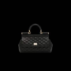Petit sac à main DOLCE & GABBANA Sicily cuir agneau matelassé noir bandoulière