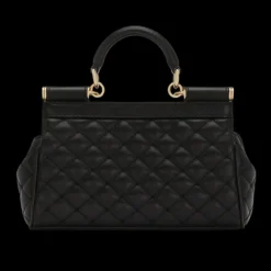 Petit sac à main DOLCE & GABBANA Sicily cuir agneau matelassé noir bandoulière