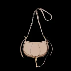 Petit sac bandoulière CHLOE Ride demi lune cuir lisse beige rosé