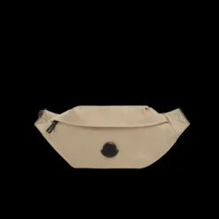 Petit sac ceinture banane MONCLER Durance nylon beige logo gomme noir