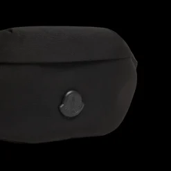 Petit sac ceinture banane MONCLER Durance nylon noir logo métal noir