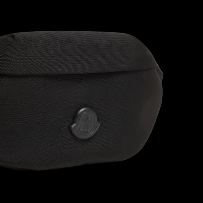 Petit sac ceinture banane MONCLER Durance nylon noir logo métal noir