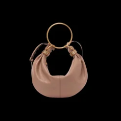 Petit sac hobo CHLOE Bracelet bag cuir grainé beige rosé