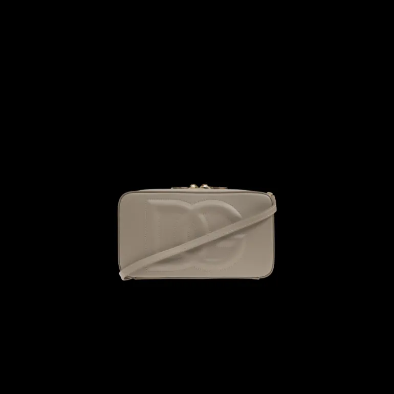 Petit sac photo DG Logo Bag cuir de veau taupe