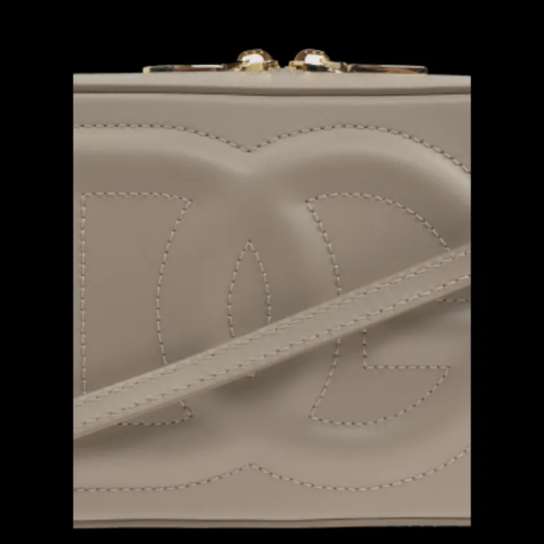 Petit sac photo DG Logo Bag cuir de veau taupe