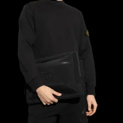 Pochette zippée STONE ISLAND ordinateur nylon noir