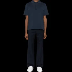 polo à manches courtes LANVIN en coton bleu marine