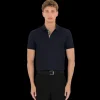 Polo BURBERRY Eddie manches courtes coton piqué bleu marine broderie logo EDK