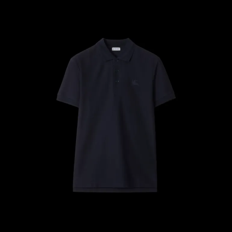 Polo BURBERRY Eddie manches courtes coton piqué bleu marine broderie logo EDK
