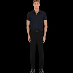 Polo BURBERRY Eddie manches courtes coton piqué bleu marine broderie logo EDK