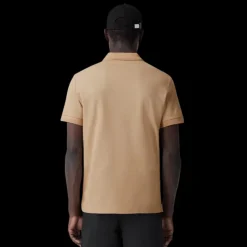 Polo BURBERRY Eddie manches courtes coton piqué beige logo Monogramme TB