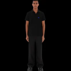 Polo BURBERRY manche courte coton noir chevalier équestre bleu