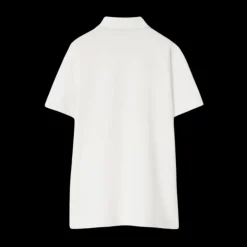 Polo BURBERRY manche courte coton piqué blanc logo cavalier bleu