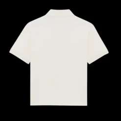 Polo Cassandre piqué de coton écru logo YSL brodé