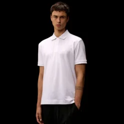 Polo CP COMPANY  piqué de coton blanc Metropolis Séries