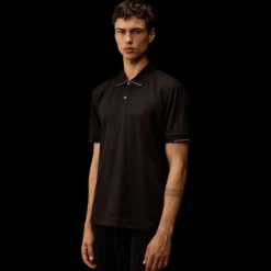 Polo CP COMPANY piqué de coton noir Metropolis Séries