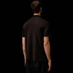 Polo CP COMPANY piqué de coton noir Metropolis Séries