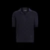 Polo DOLCE & GABBANA soie motif losange broderie logo DG ton sur ton