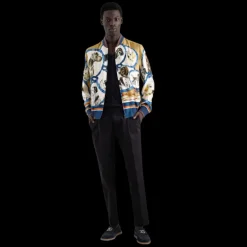 Polo DOLCE & GABBANA soie motif losange broderie logo DG ton sur ton