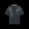Polo manche courte SAINT LAURENT coton gris anthracite YSL