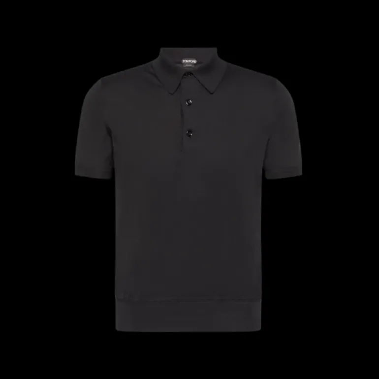 Polo manche courte TOM FORD coton noir