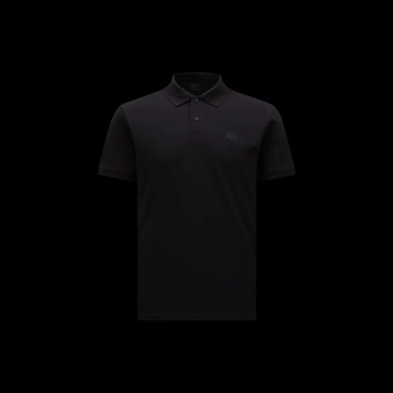 Polo MONCLER Black label coton noir logo noir