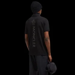Polo MONCLER Black label coton noir logo noir