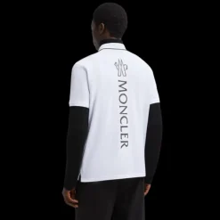 Polo MONCLER Black label coton blanc logo noir