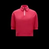 Polo MONCLER manche courte col zippé coton éponge rose
