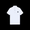 Polo STONE ISLAND manche courte coton stretch blanc logo Rose des Vents