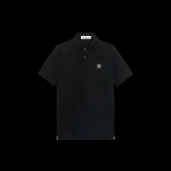 Polo STONE ISLAND manche courte piqué de coton stretch noir