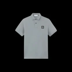 Polo STONE ISLAND manche courte piqué de coton stretch gris