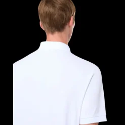 Polo STONE ISLAND manche courte coton stretch blanc logo Rose des Vents