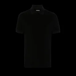 Polo TOM FORD manche courte coton mélangé éponge noir