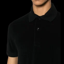 Polo TOM FORD manche courte coton mélangé éponge noir