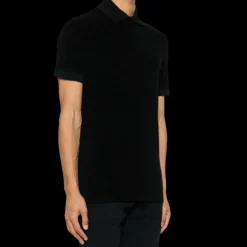 Polo TOM FORD manche courte coton mélangé éponge noir