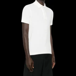 Polo TOM FORD manche courte coton mélangé éponge blanc