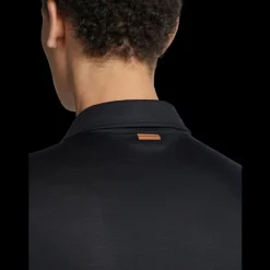 Polo ZEGNA manche courte laine bleu nuit