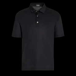 Polo ZEGNA manche courte laine bleu nuit